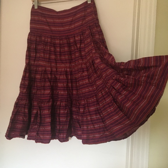 Striped Colorful Midi Skirt - Picture 2 of 4